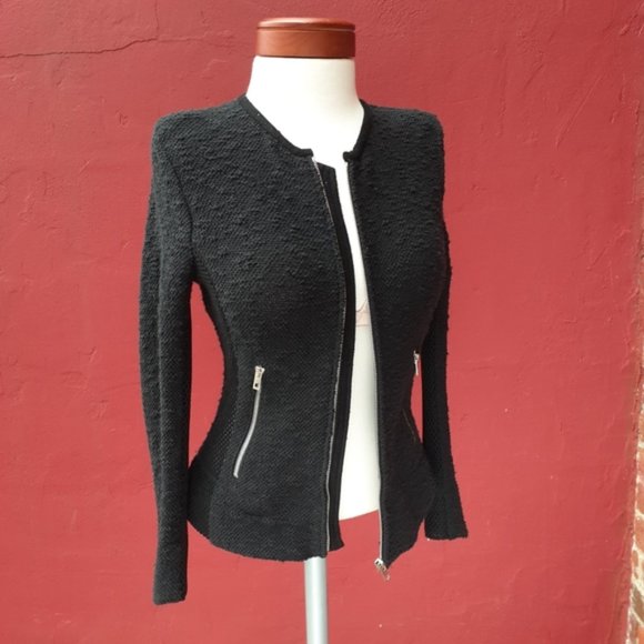 IRO Revolve Mesh Tweed Moto Jacket Blazer - Picture 8 of 8